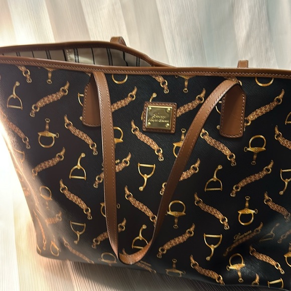 Lauren Ralph Lauren Black and Gold Tote Bag - Picture 1 of 10